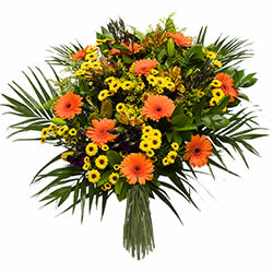 Bouquet coloré de fleurs de saison avec verdure livraison a Bex